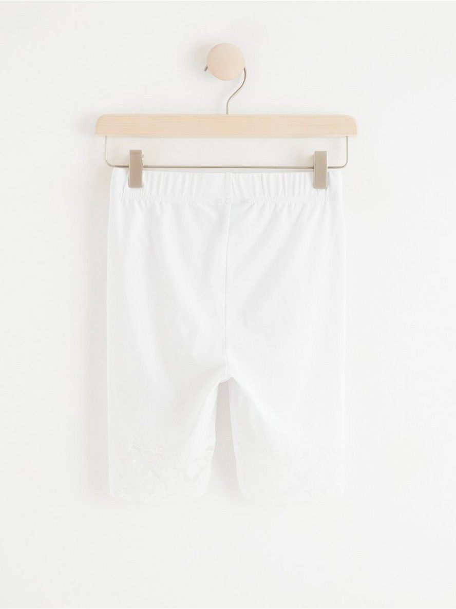 Cotton cycling shorts with lace