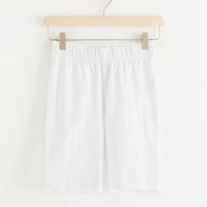 Cotton biker shorts - White, M