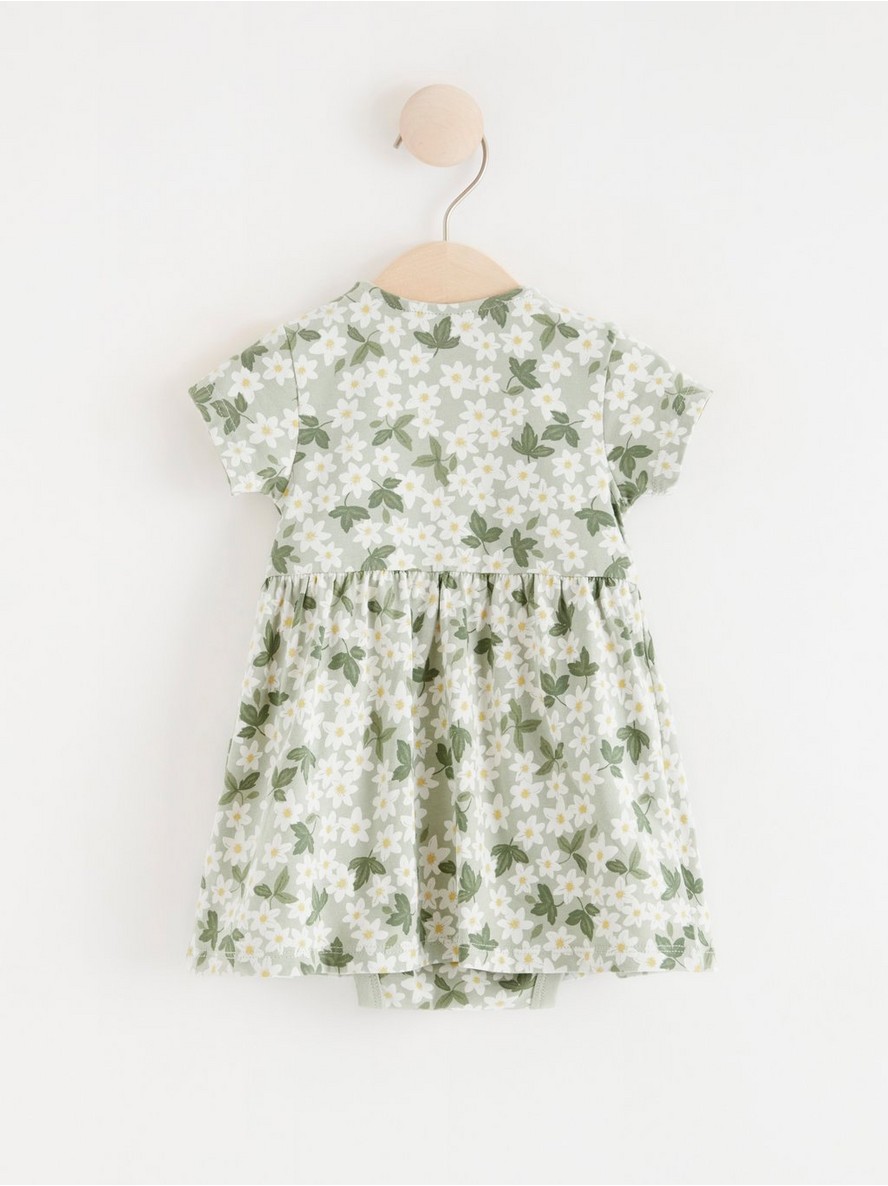 Short sleeve dress with bodysuit and flowers