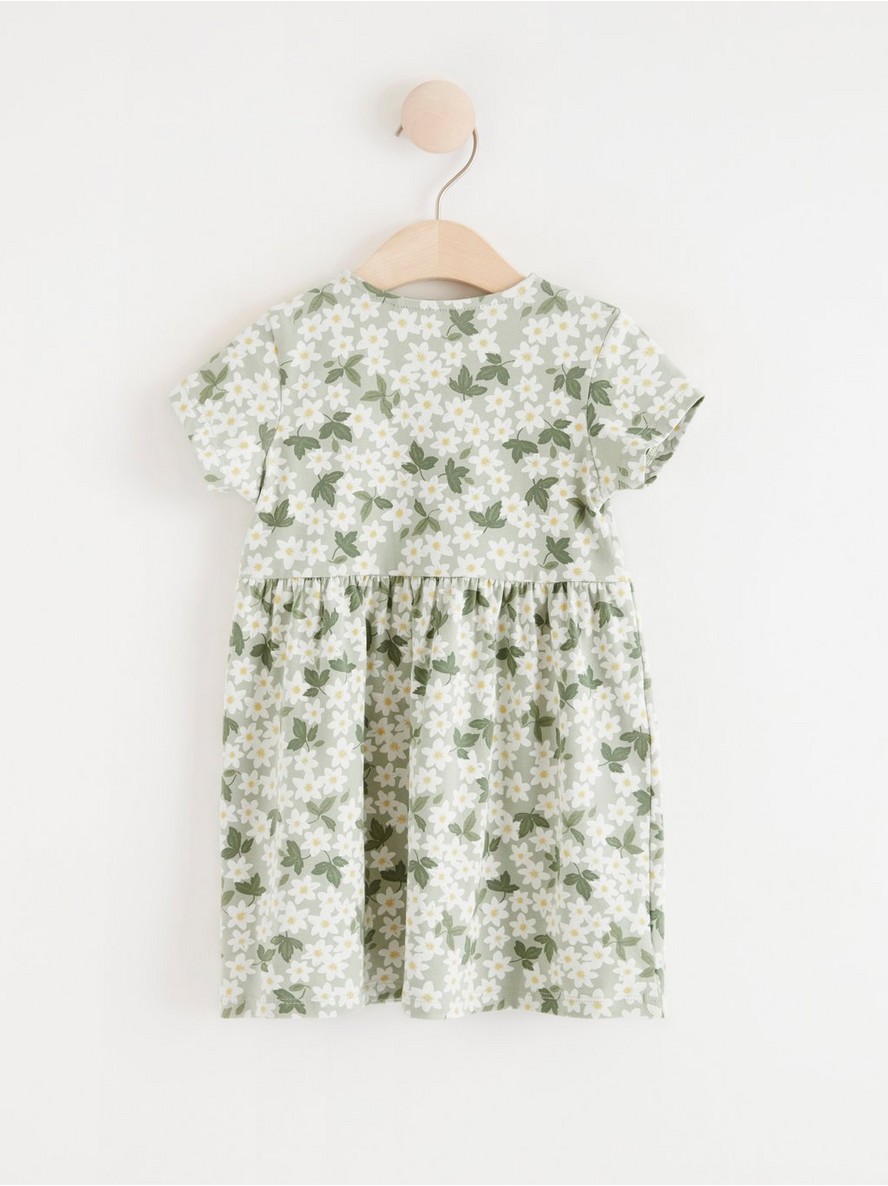 Short sleeve jersey dress with flowers