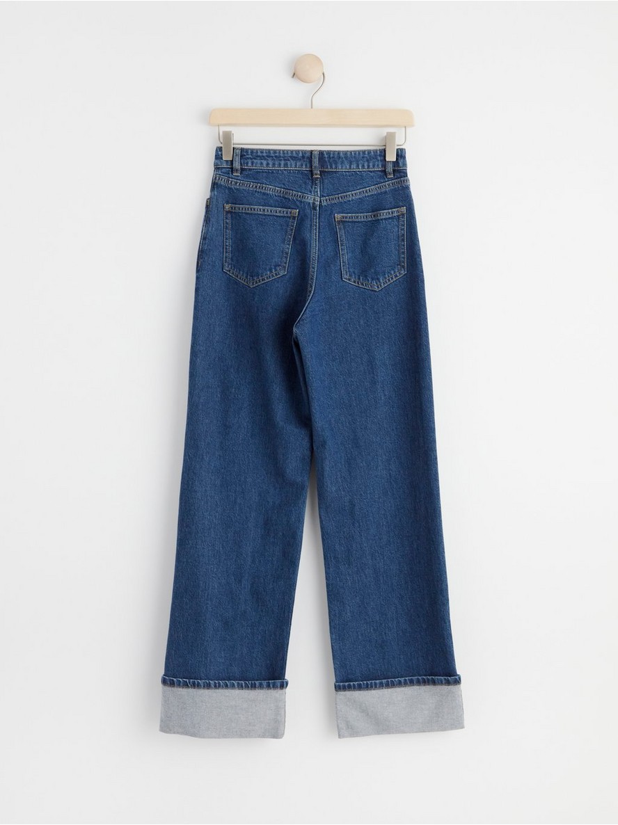 VANJA Wide high waist jeans with folded leg