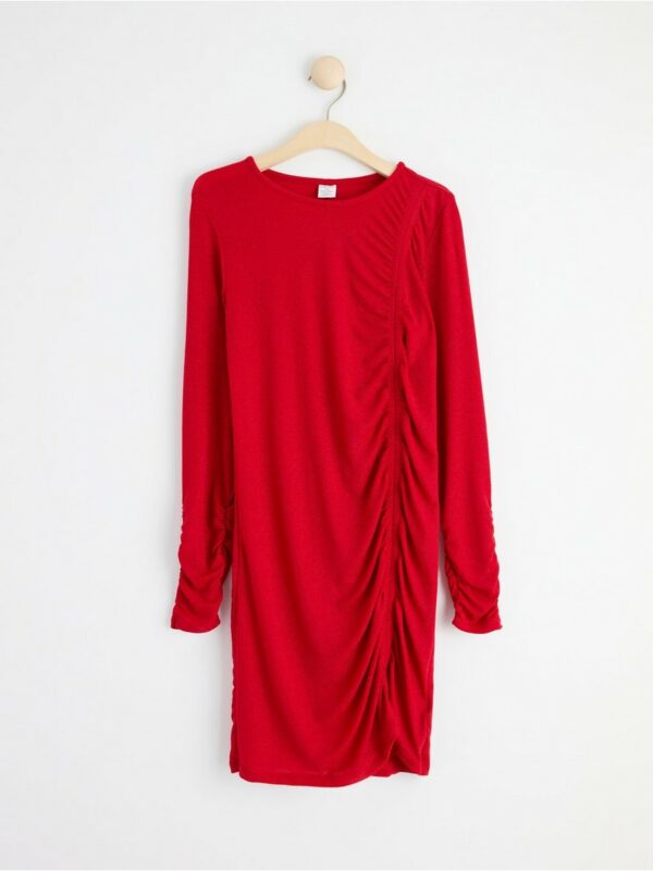 Sparkly dress with gatherings - Red, 170