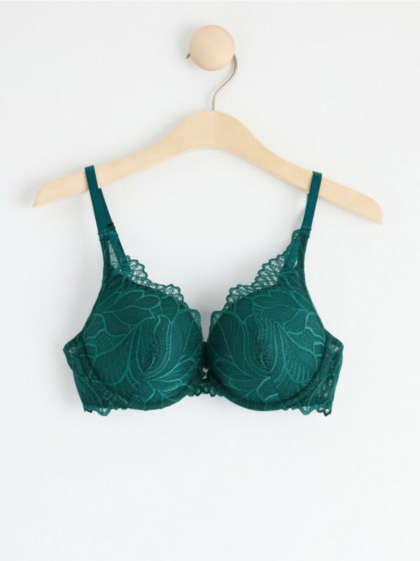 Malva push-up bra with lace - Turquoise, 85 C
