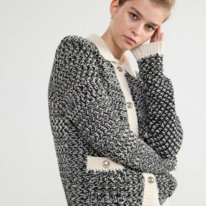 Knitted jacket - Black, M