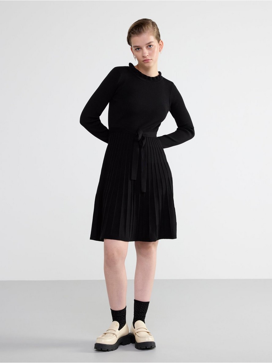 Knitted dress - Black, XXL