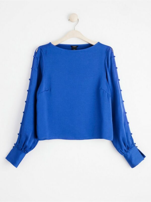Satin blouse - Blue, S
