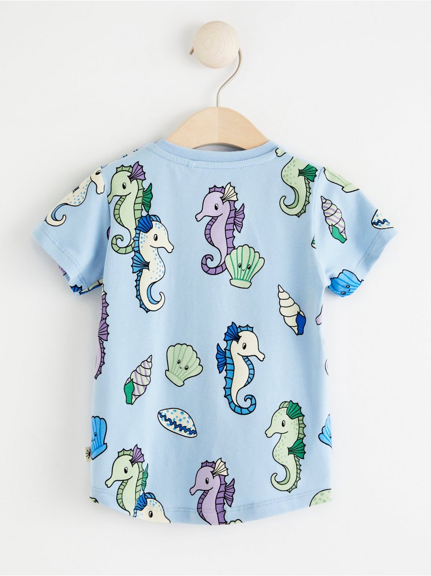 Short sleeve top with seahorses