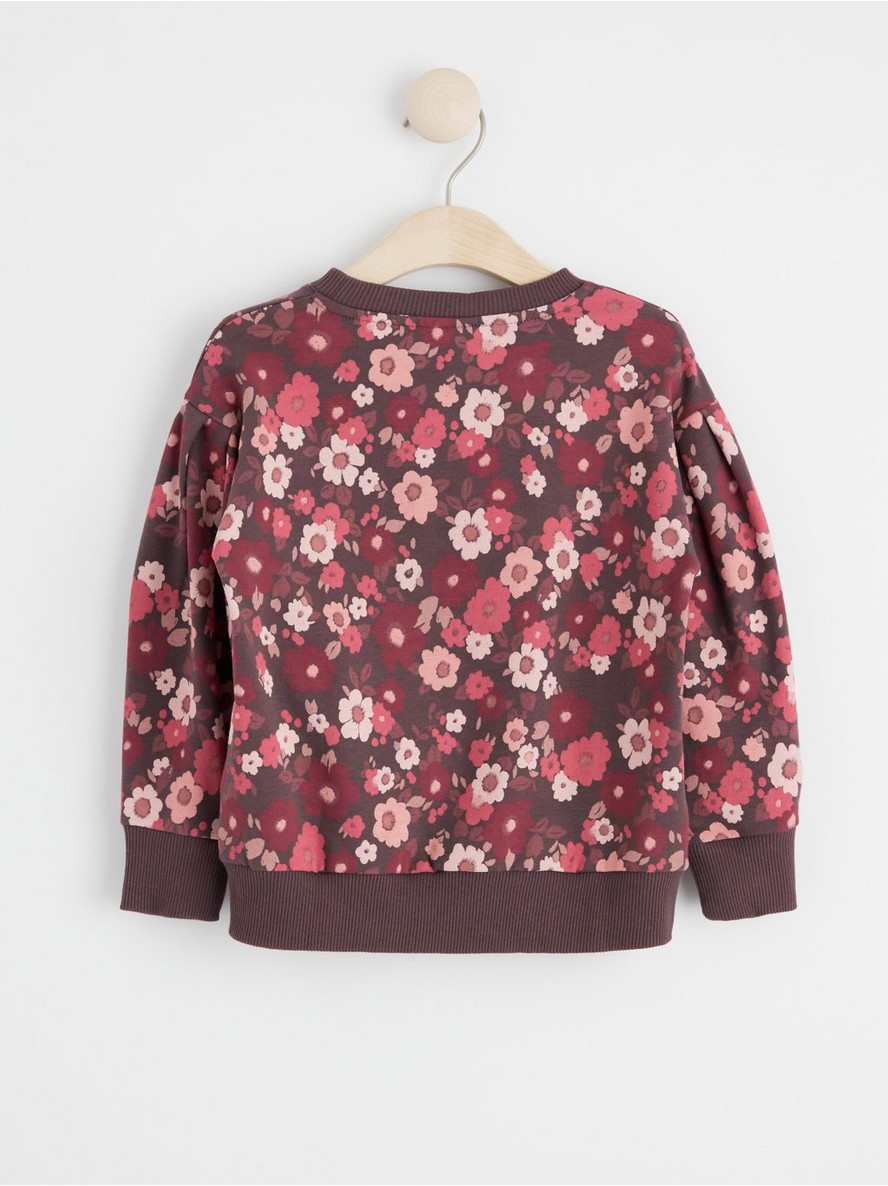 Sweatshirt with flowers and brushed inside