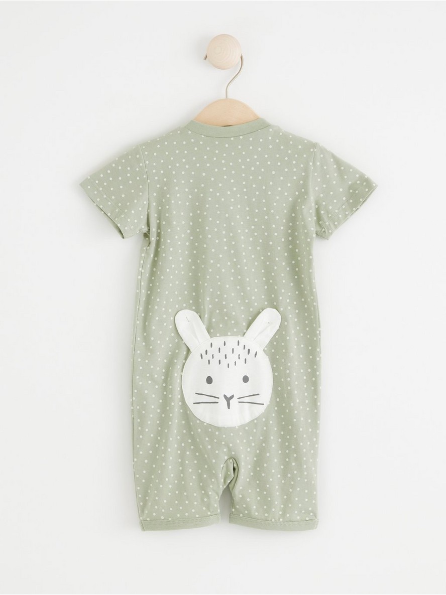 Pyjama romper with bunny appliqué
