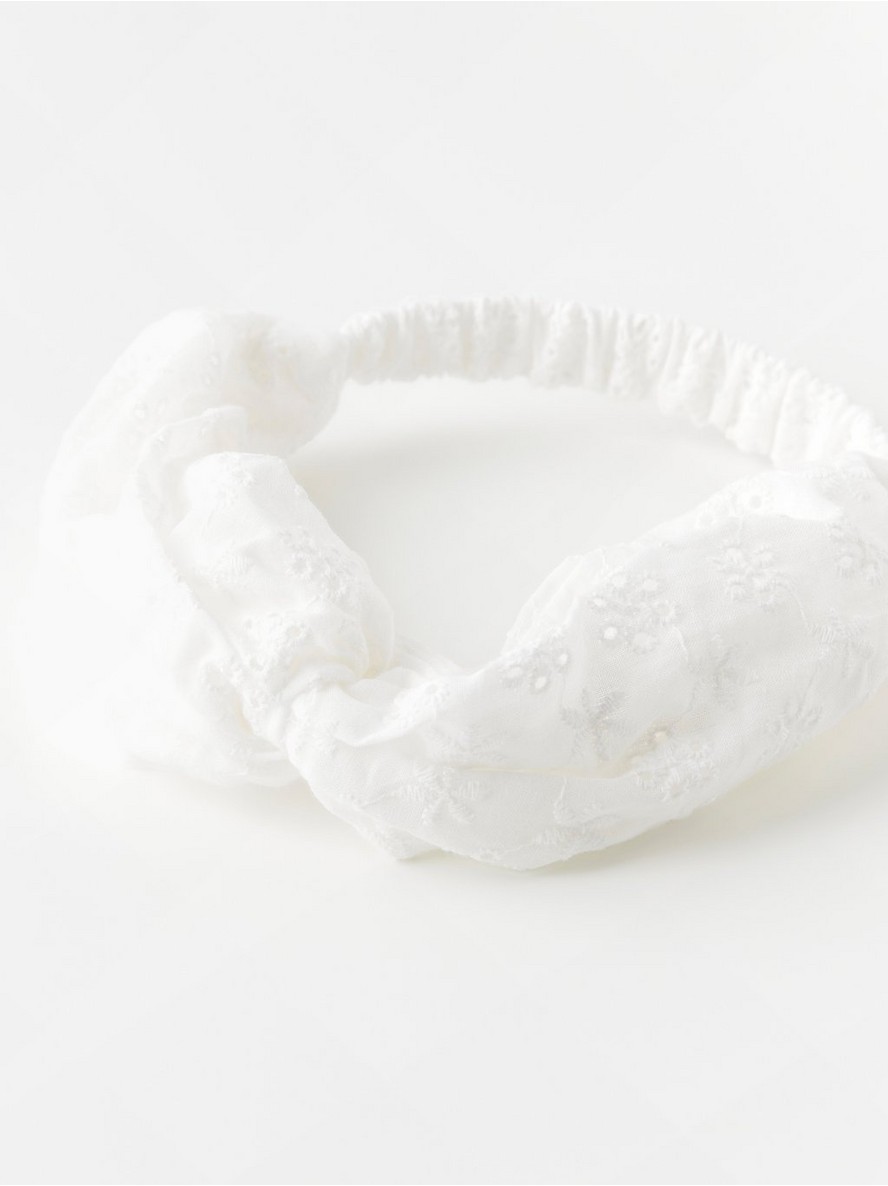 Headband with broderie anglaise