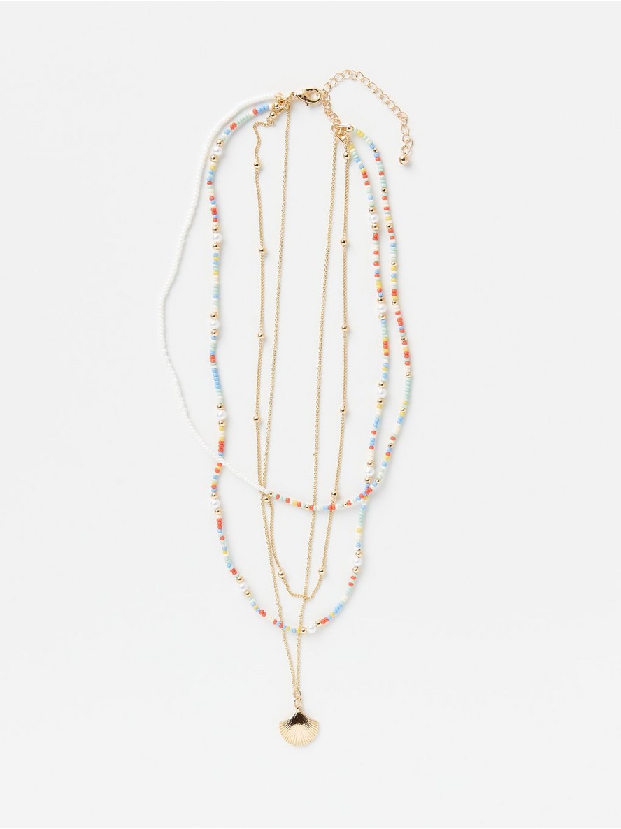 Four-strand beaded necklace