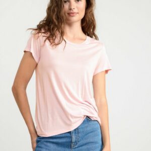 Short sleeve viscose t-shirt - Light Pink, S