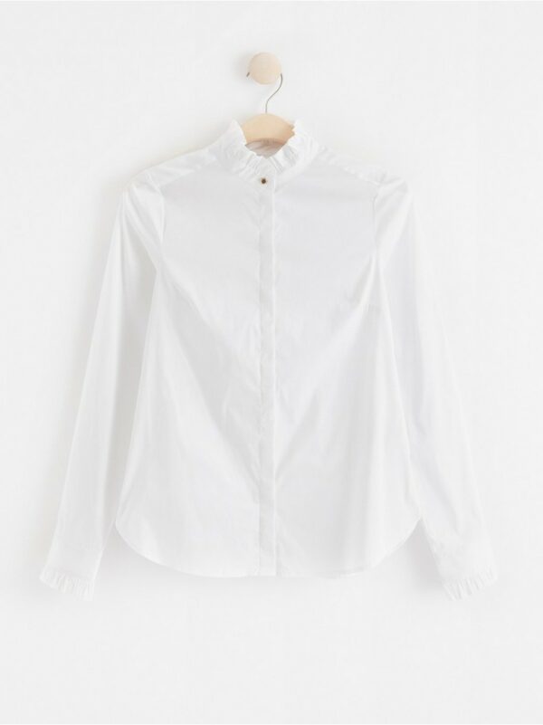 Blouse with frill details - White, 38