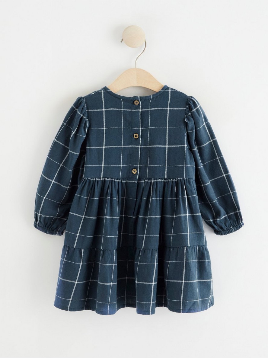 Long sleeve checked flannel dress
