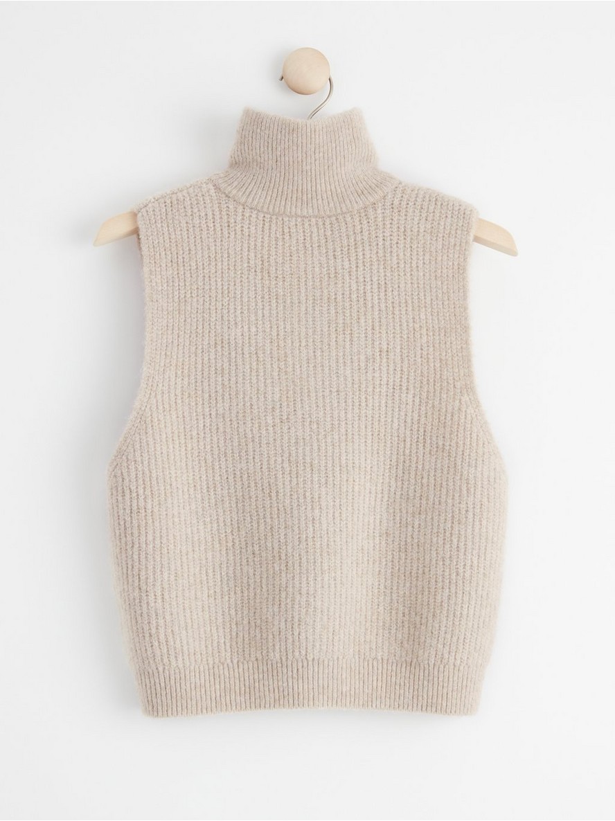 Knitted vest with collar