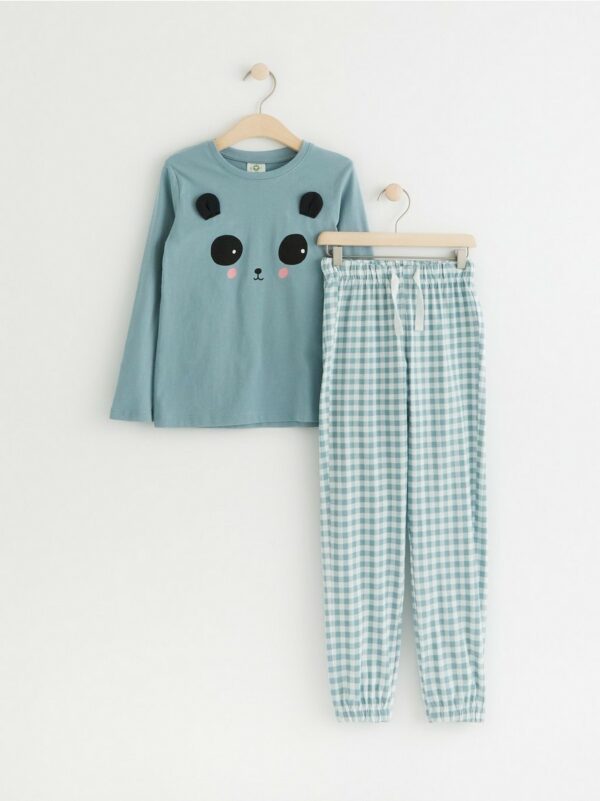 Pyjama set with panda - Blue, 122/128