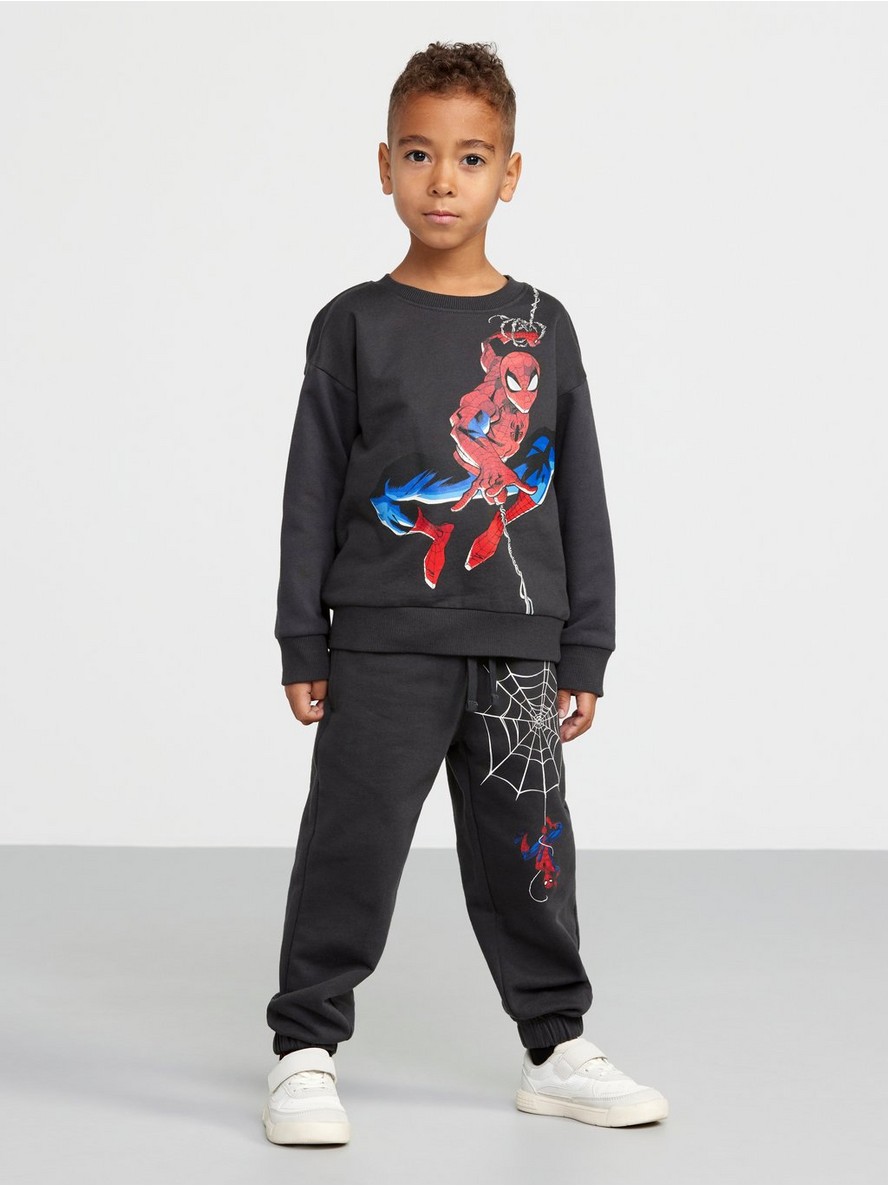 Sweatshirt with Spiderman print and brushed inside