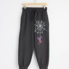 Trousers with Spiderman and brushed inside - Black, 128