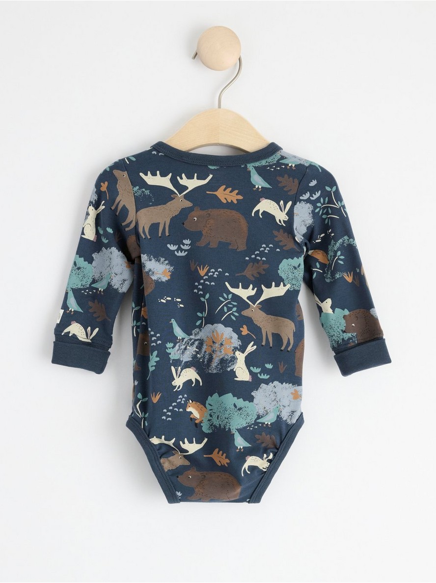 Wrap bodysuit with forest animals