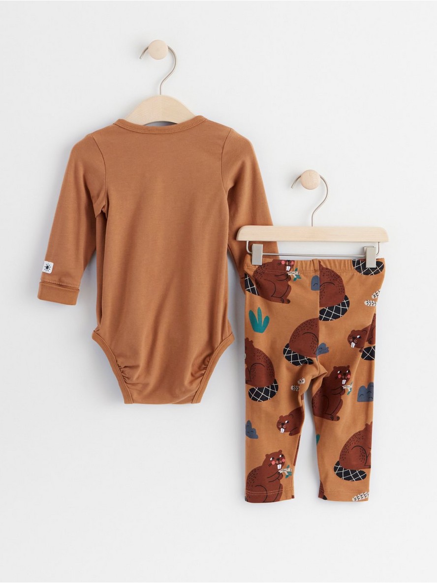 Set with wrap bodysuit and leggings