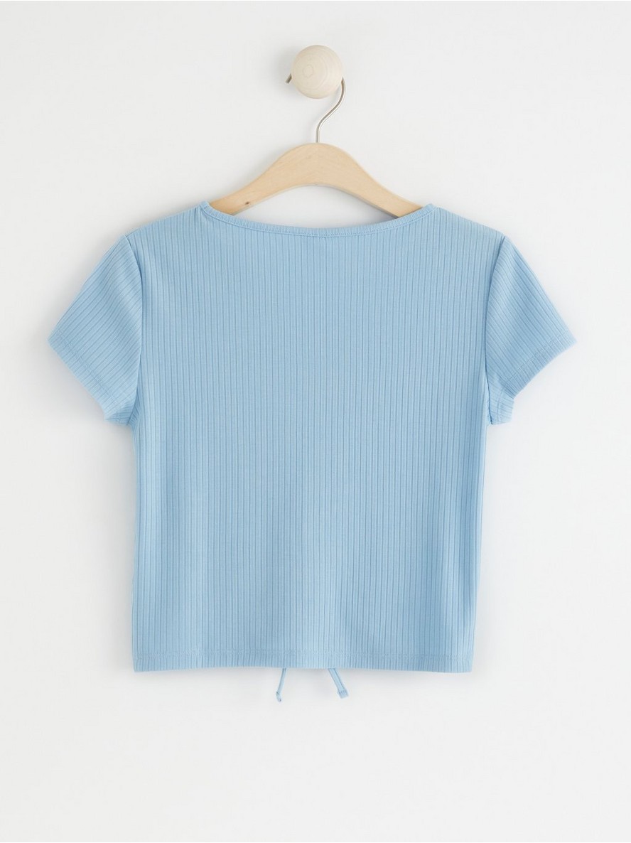 Ribbed crop top with gathering