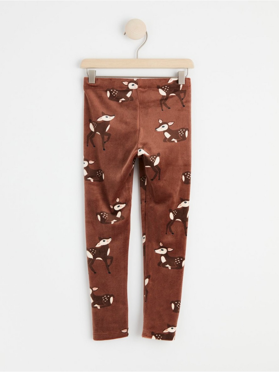 Velour leggings with deer print