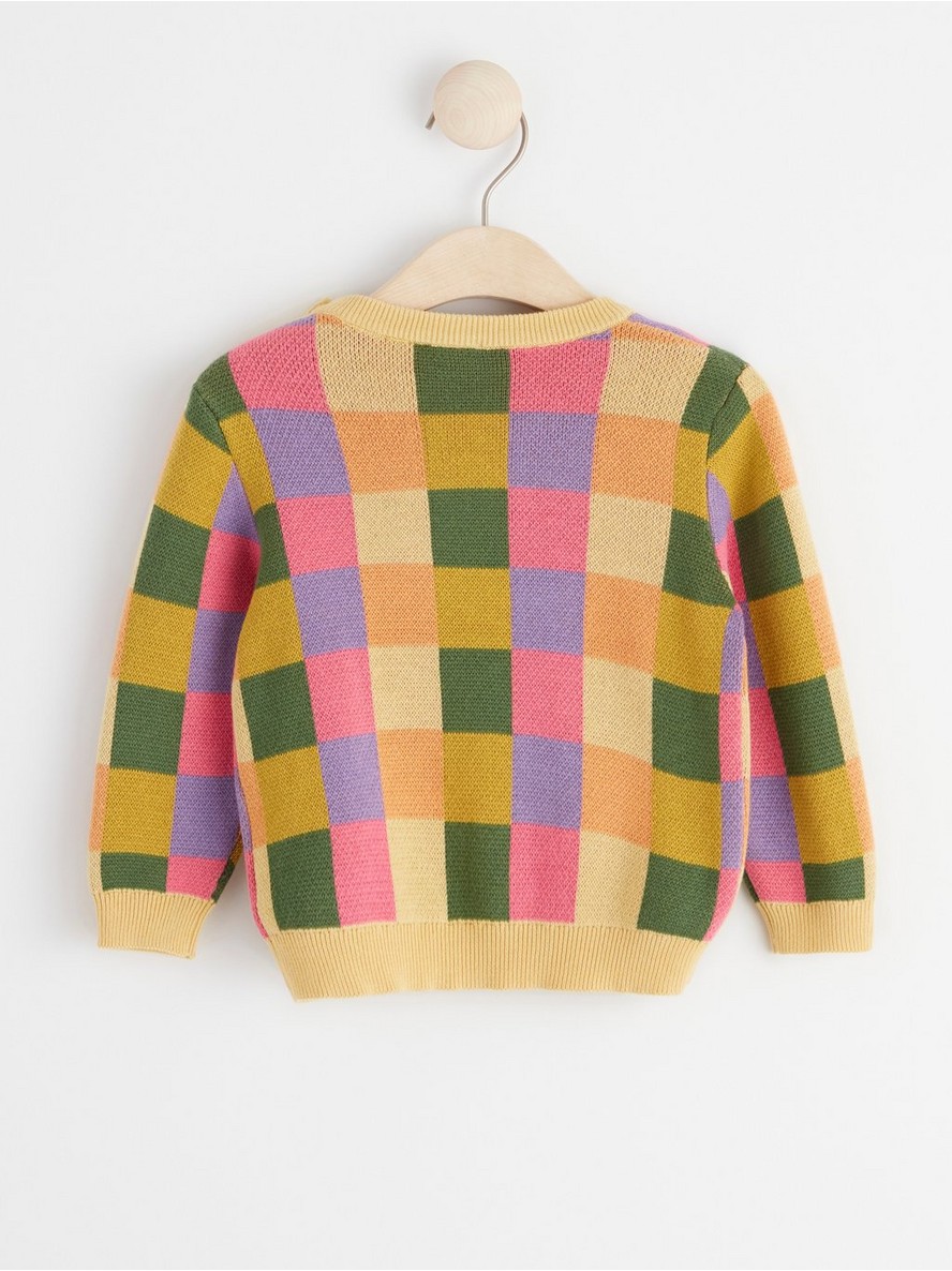 Checked knitted sweater