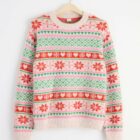 Patterned knitted jumper - Beige, 170