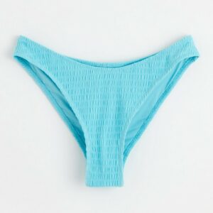 Brazilian bikini bottom with crinkled texture - Turquoise, L