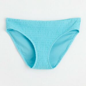 Bikini bottom with crinkled texture - Turquoise, XL