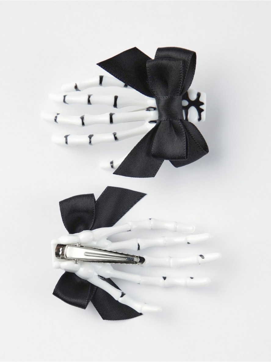 2-pack skeleton hand hair clips