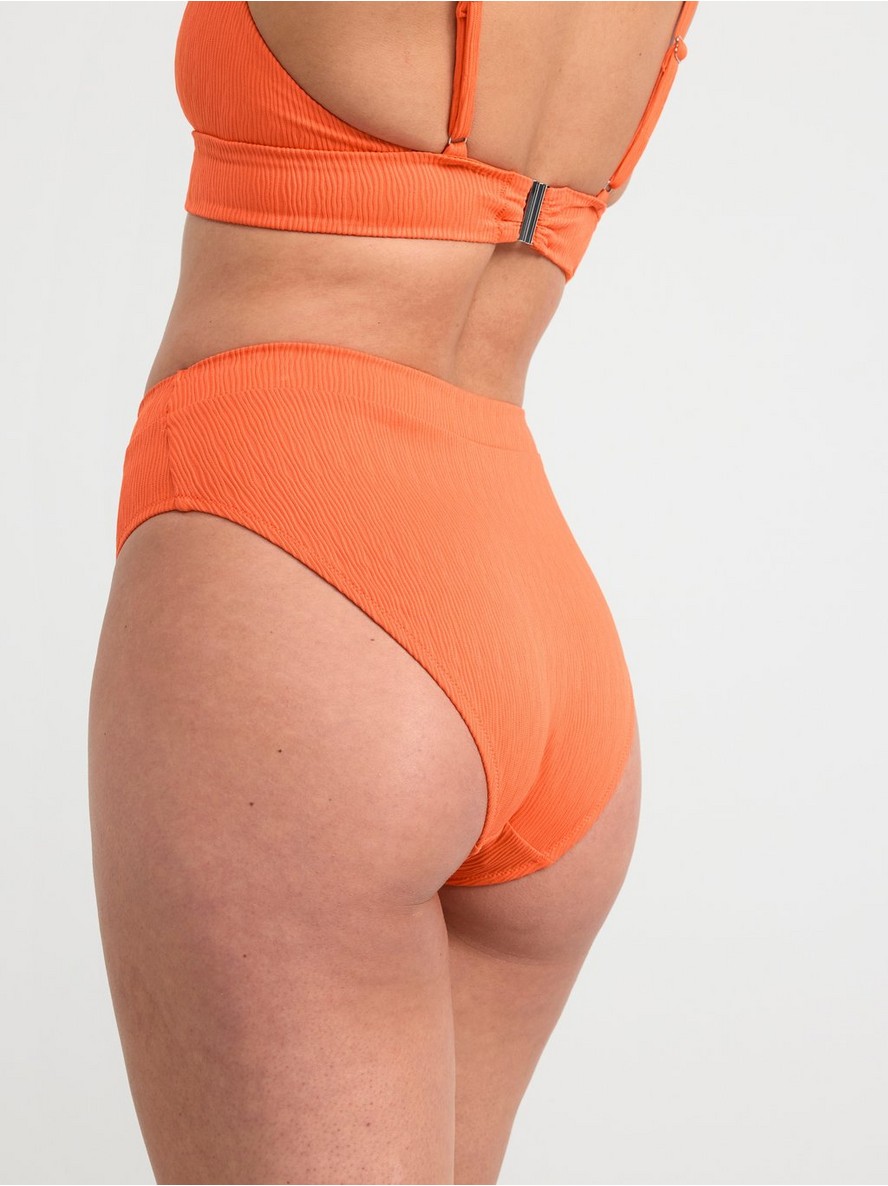 High waist bikini bottom with crinkled texture