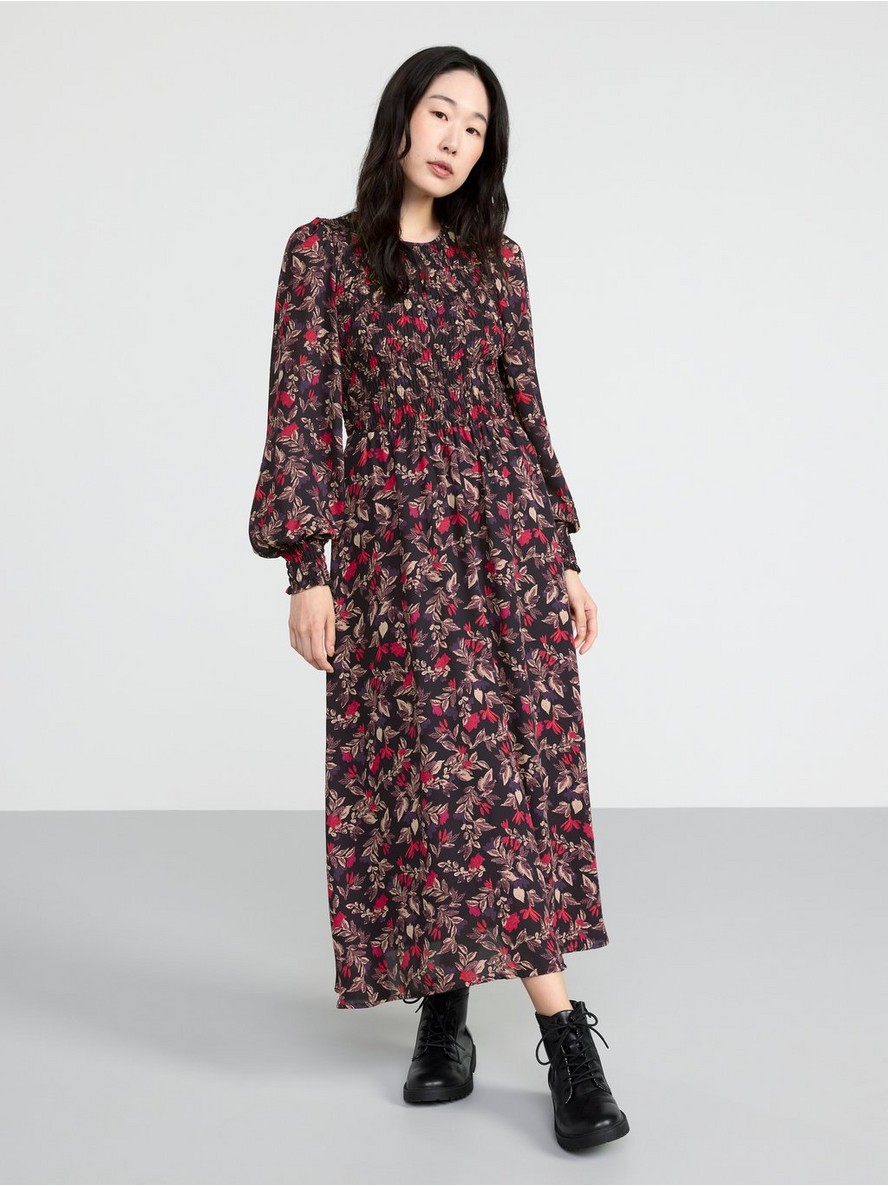 Maxi dress with smock