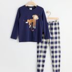Pyjama set with monkey print - Blue, 98/104