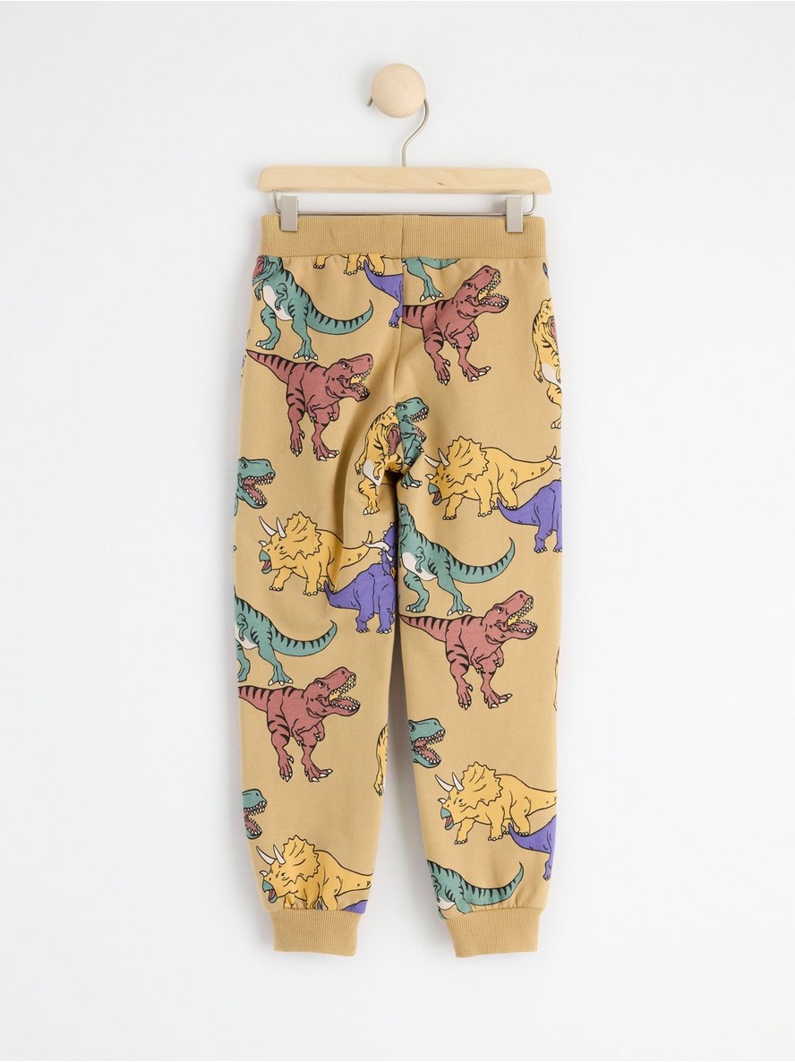 Trousers with brushed inside and dinosaurs