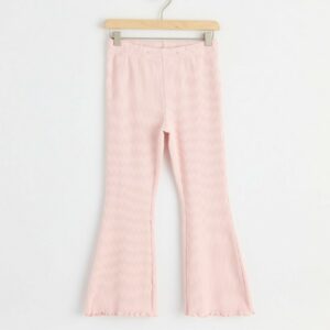 Ribbed flared leggings - Pink, 116