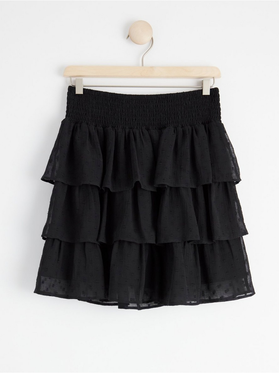 Flounce skirt - Black, 146/152