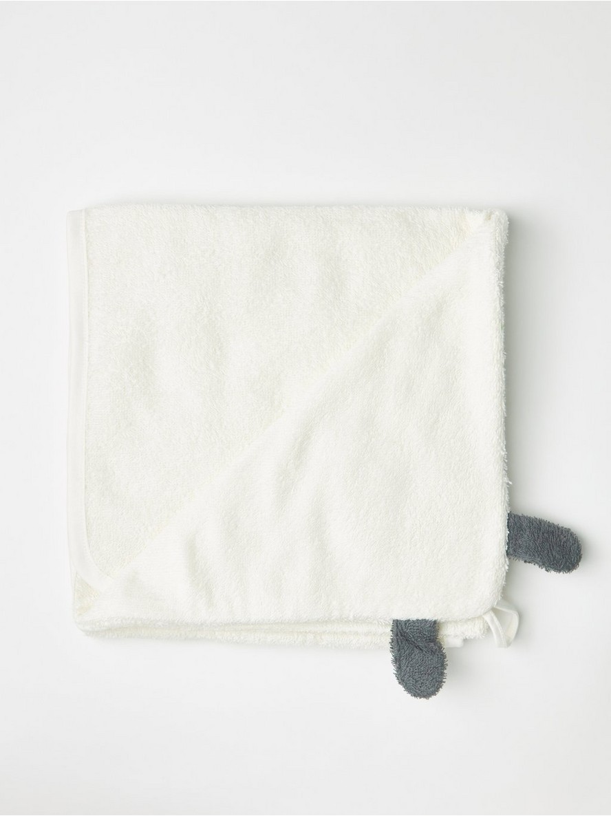 Terry bath towel with lamb hood