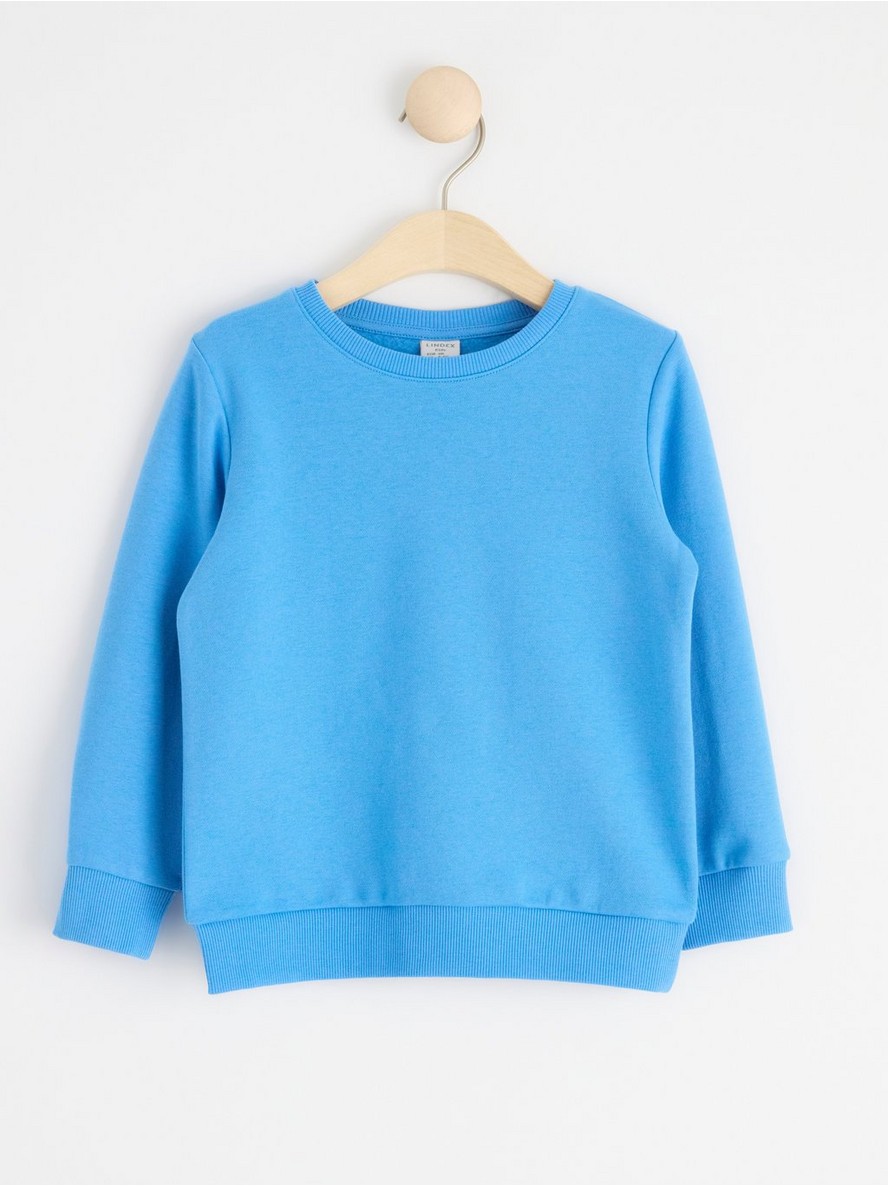 Sweatshirt with brushed inside - Blue, 134