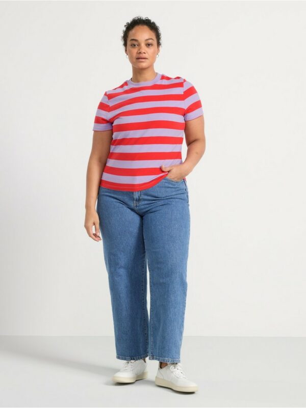 Short sleeve top with stripes