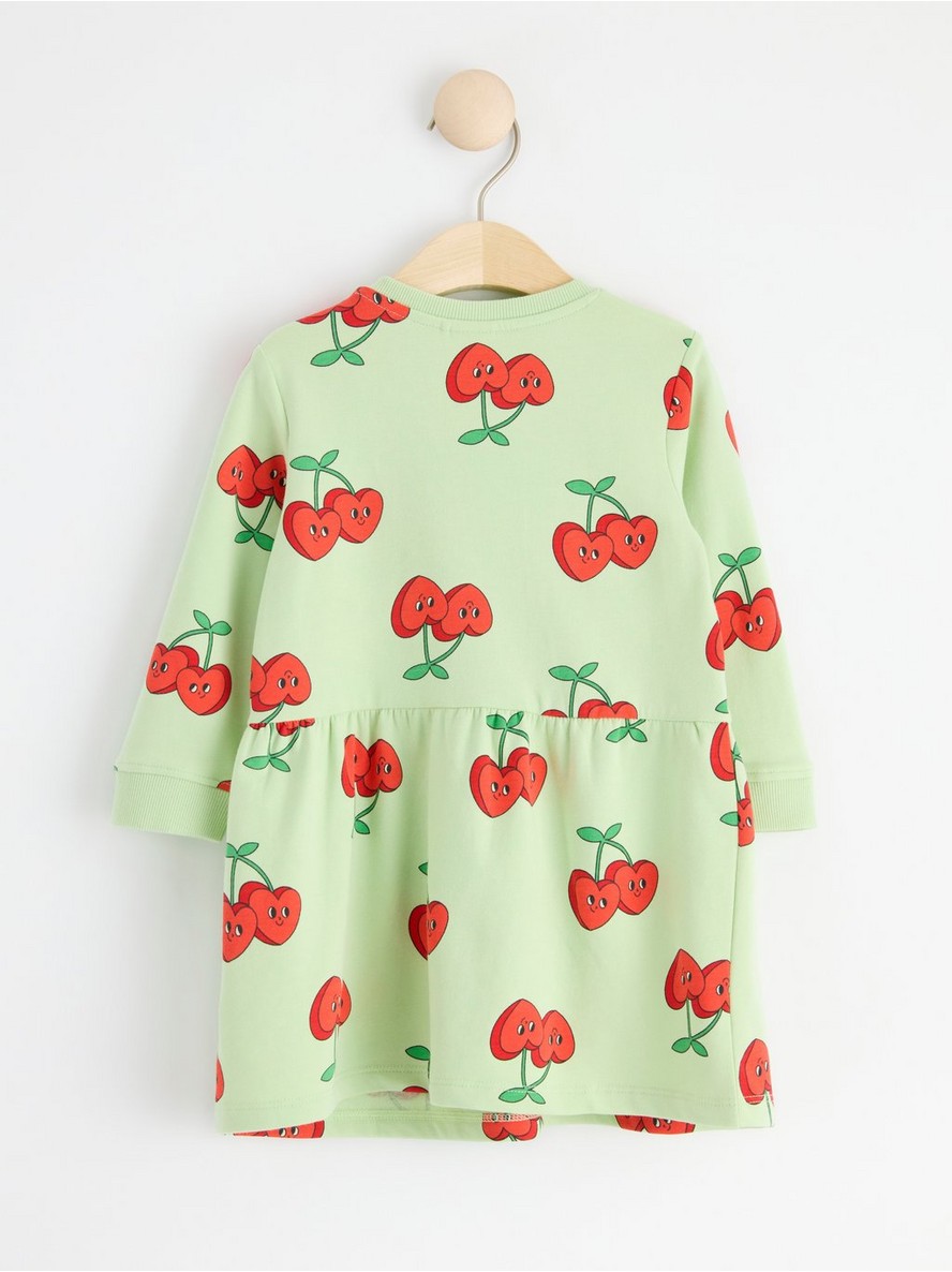 Sweatshirt dress with cherry hearts