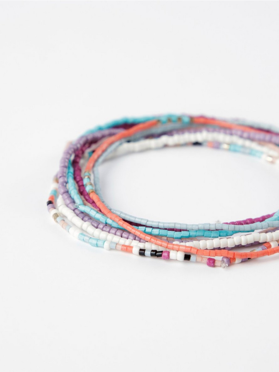 8-pack thin elastic bead bracelets