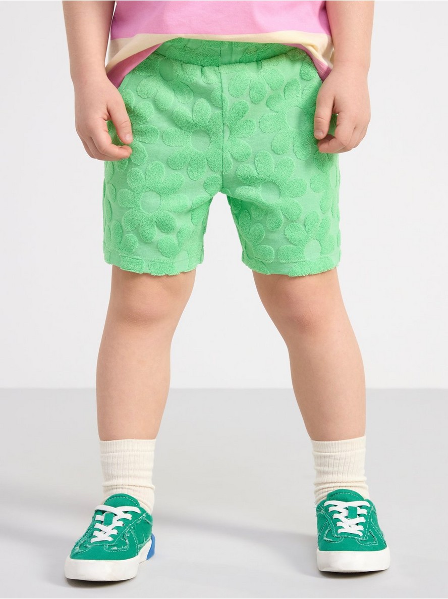 Terry shorts with flower pattern