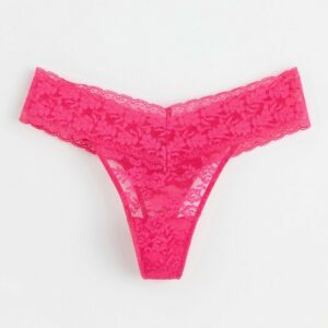 Thong low waist with lace - Pink, 36/38