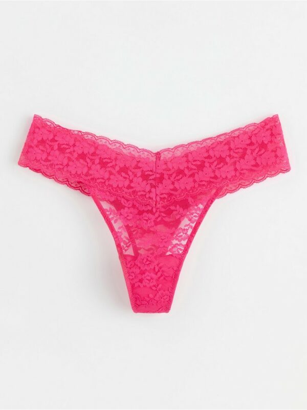 Thong low waist with lace - Pink, 36/38
