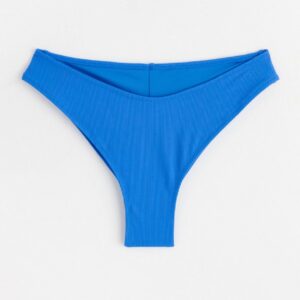 Ribbed brazilian bikini bottoms - Blue, L