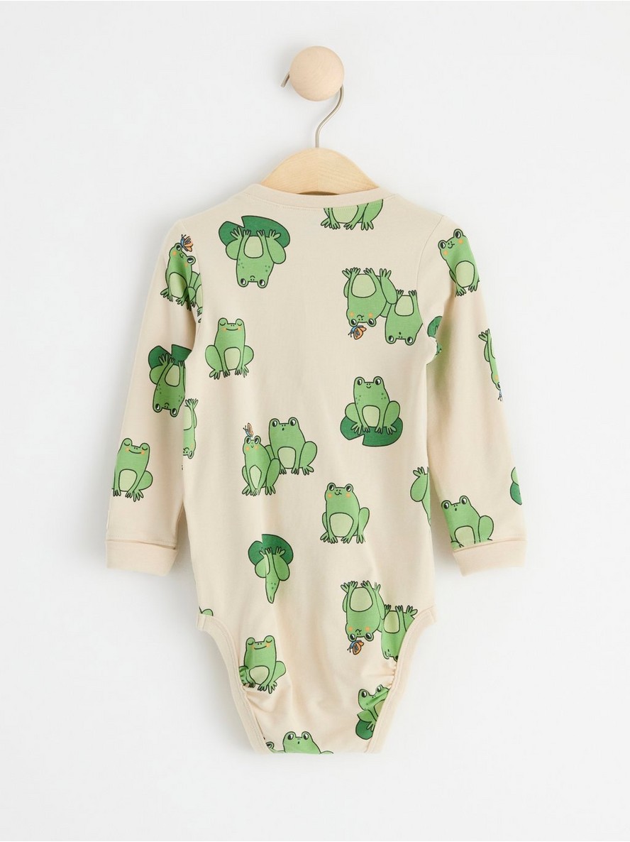 Long sleeve bodysuit with frogs