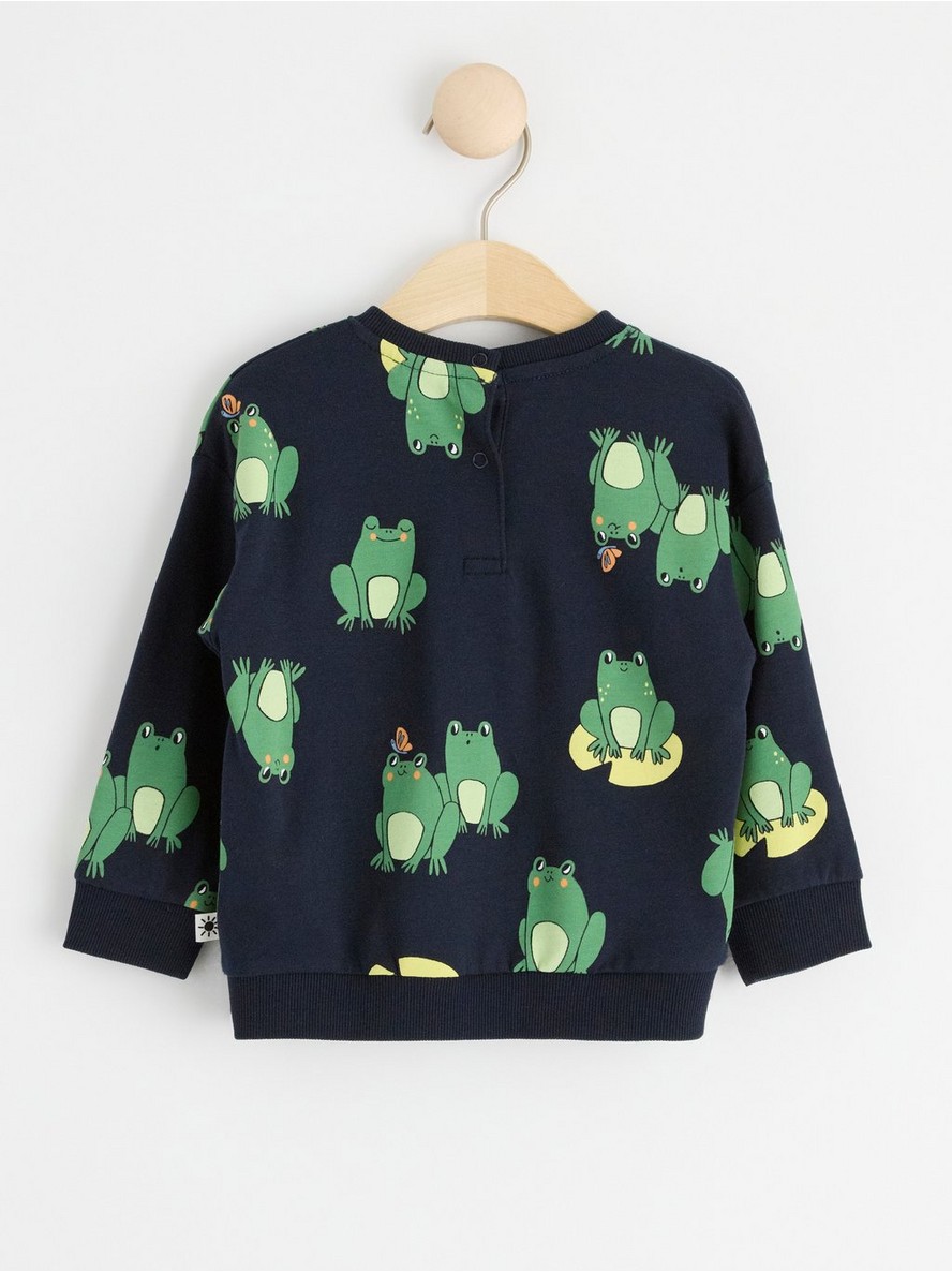 Sweatshirt with brushed inside and frogs