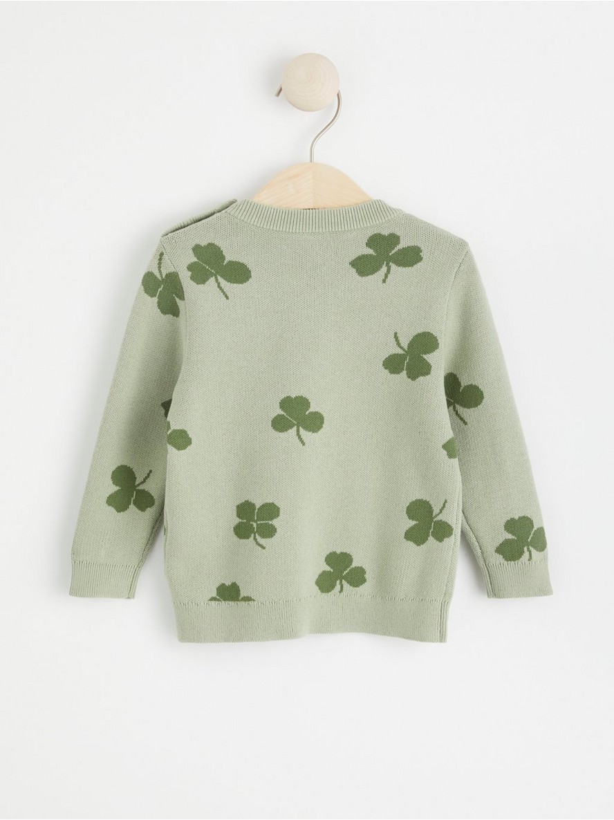 Knitted jumper with clovers