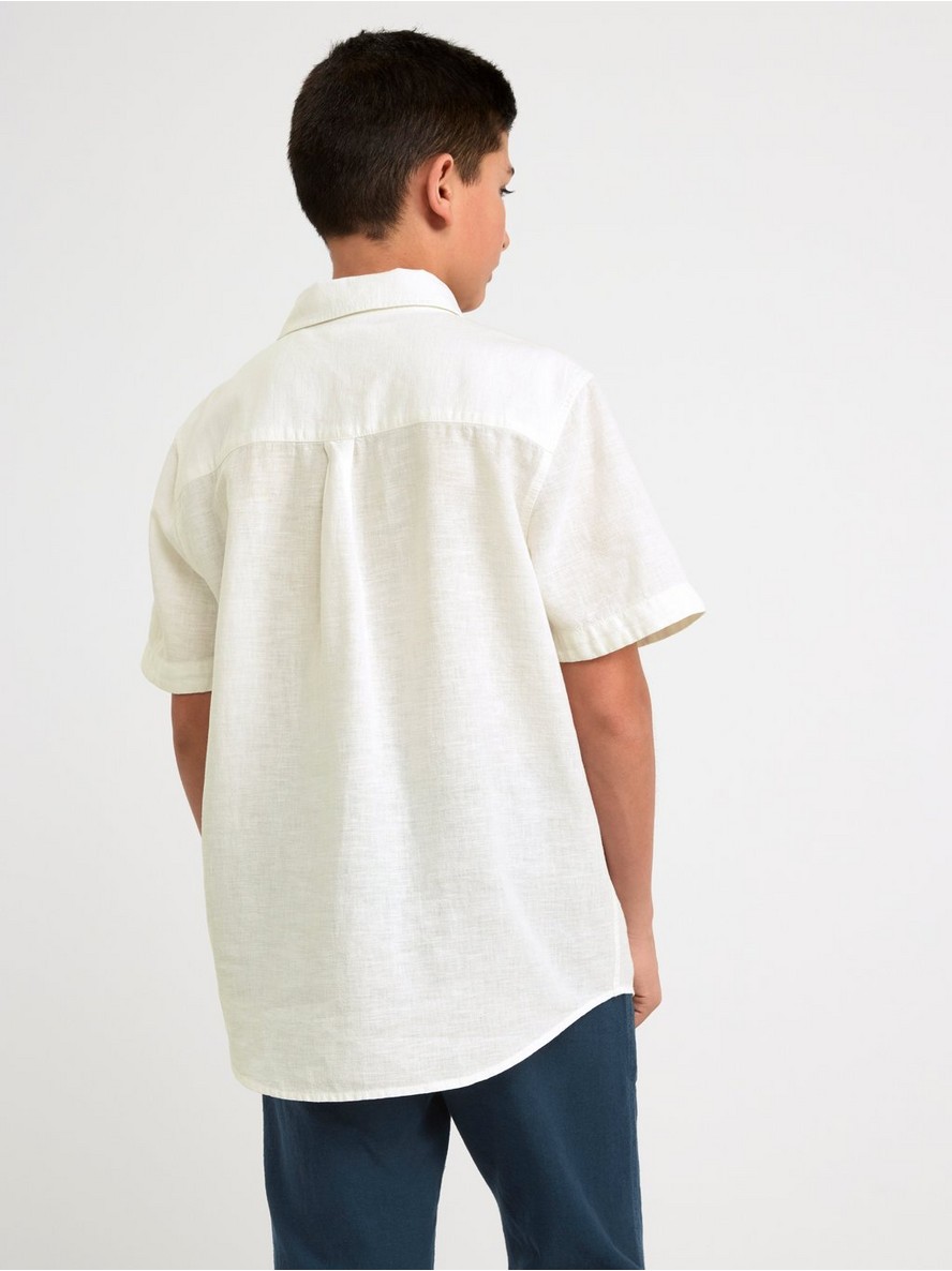 Short sleeved linen blend shirt